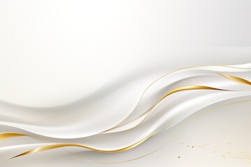 Abstract white and gold wavy background.