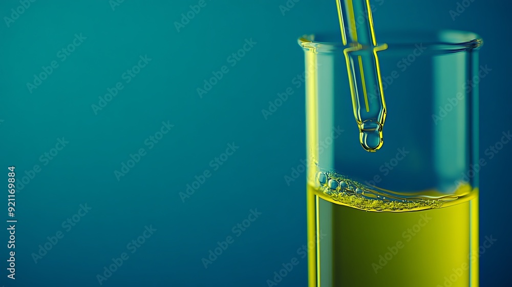 Poster futuristic chartreuse liquid flow in laboratory setting