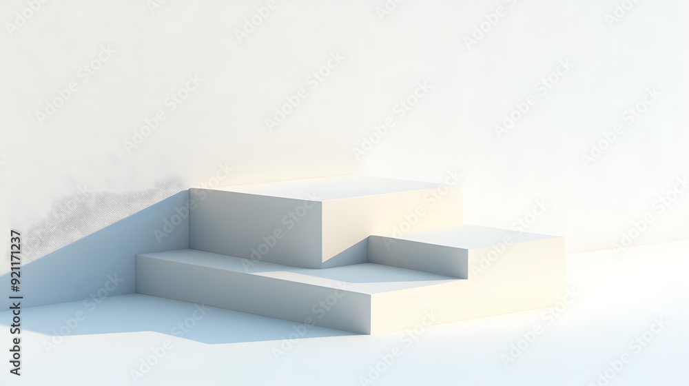 Aufkleber simple white product display stand 3d rendering