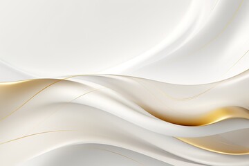 Obraz premium Abstract white and gold wavy background.