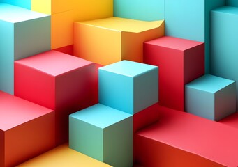 Obraz premium Abstract Colorful Geometric Shapes Background