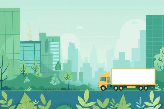Green logistics, sustainable opportunities, flat design illustration