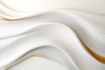 Obraz premium Abstract white and gold wavy background.