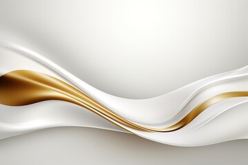 Obraz premium Abstract white and gold wavy background.