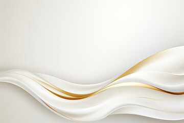 Obraz premium Abstract white and gold wavy background.
