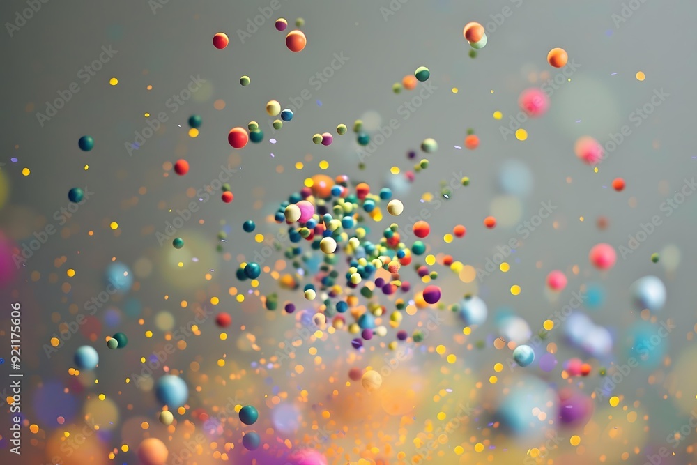 Poster colorful abstract background with bokeh