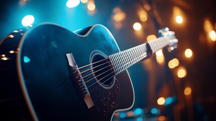 Artist playing guitar onstage