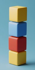 Obraz premium Stacked Colorful Cubes Abstract Background