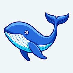 Whale fish icon vector art Illustration