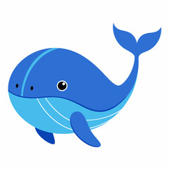 Whale fish icon vector art Illustration