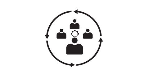 stakeholder black silhouette circle people vector design