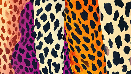 Animal print patterns in vibrant colors
