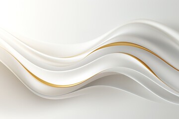 Abstract white and gold wavy background.