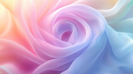 A soft, flowing abstract texture resembling a delicate rose, with pastel hues creating a serene and dreamy atmosphere.