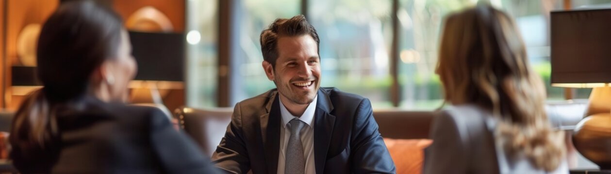Wealth manager consulting a highnetworth individual, investment, wealth management