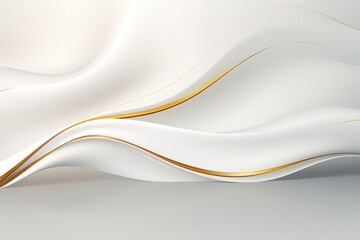 Naklejka premium Abstract white and gold wavy background.