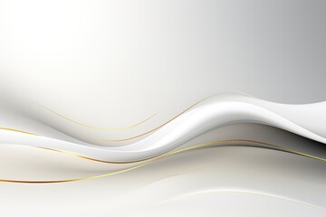 Obraz premium Abstract white and gold wavy background.