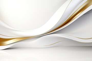 Abstract white and gold wavy background.