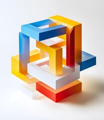 Obraz premium Abstract Colorful Geometric Shapes in 3D