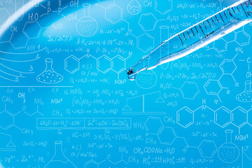 Macro science background,macro science experiment background,Laboratory research, dropping liquid to test tube. Test tube containing chemical liquid in laboratory, lab chemistry or science research an