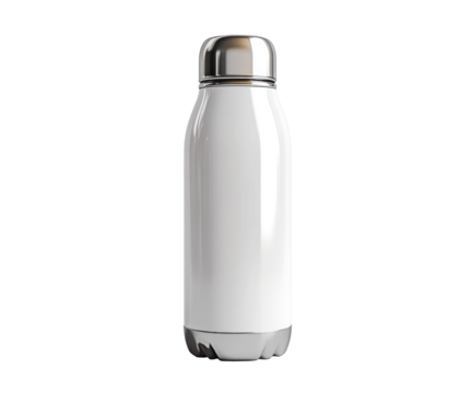 White Stainless Steel Water Bottle with Silver Lid