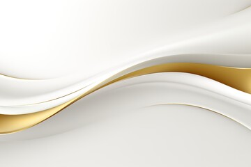 Obraz premium Abstract white and gold wavy background.
