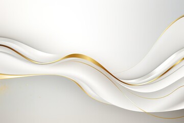 Abstract white and gold wavy background.