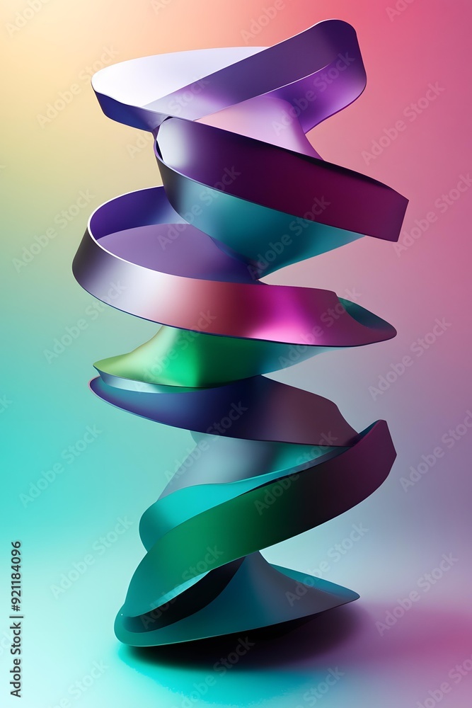 Aufkleber Abstract 3D Spiral Design With Colorful Gradient