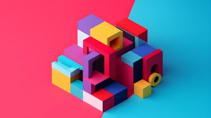 Obraz premium Abstract Colorful Geometric Shapes Background