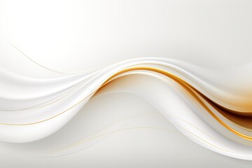 Obraz premium Abstract white and gold wavy background.
