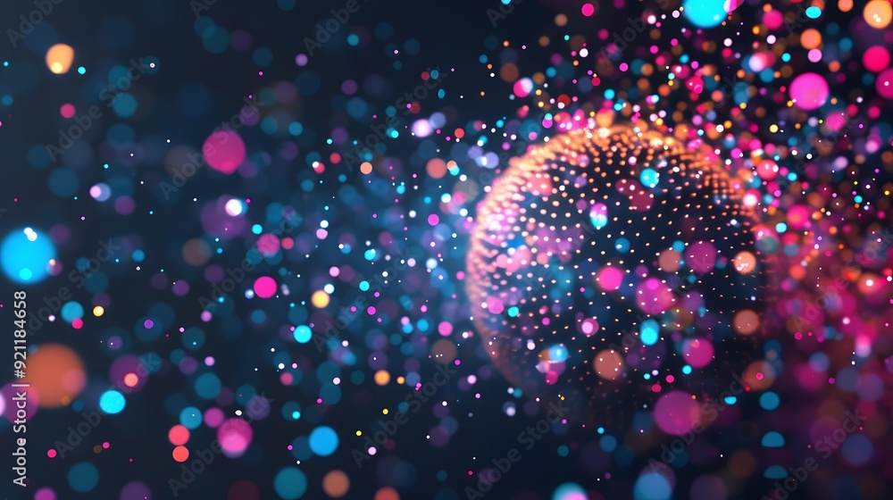 Poster abstract colorful bokeh background