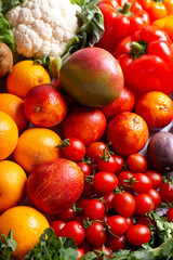 A lot of different fruits and vegetables, detox concept