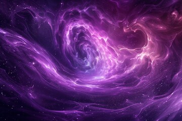 Abstract cosmic background with swirling dark purple and pink colors and starry elements