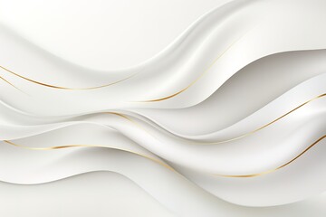 Obraz premium Abstract white and gold wavy background.