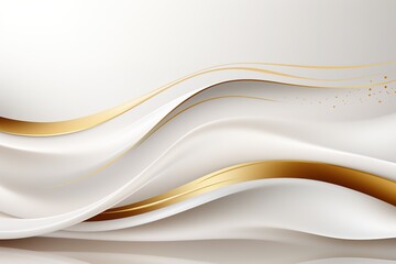 Abstract white and gold wavy background with a luxurious and elegant feel.