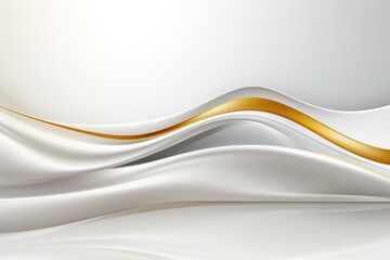 Obraz premium Abstract white and gold wavy background with copy space.