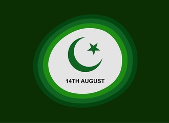 14 August. Pakistan Independence Day. Celebration Card Vector Illustration. creative wallpaper set. 14th August Pakistan Day social media post