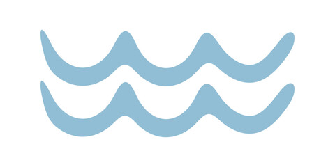 A blue wave with a white background. The wave is drawn in a wavy line. The blue color of the wave gives a sense of calmness and tranquility