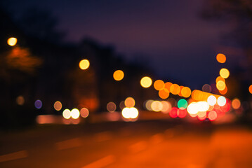 Road at night, Bokehphotography, Urban bokeh photo, colorful urban bokeh photo, street lights bokeh