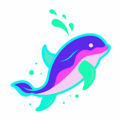 Whale logo design vector art Illustration