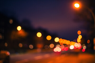 Road at night, Bokehphotography, Urban bokeh photo, colorful urban bokeh photo, street lights bokeh