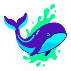 Whale logo design vector art Illustration