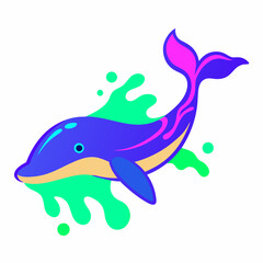 Whale logo design vector art Illustration