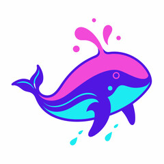 Whale logo design vector art Illustration