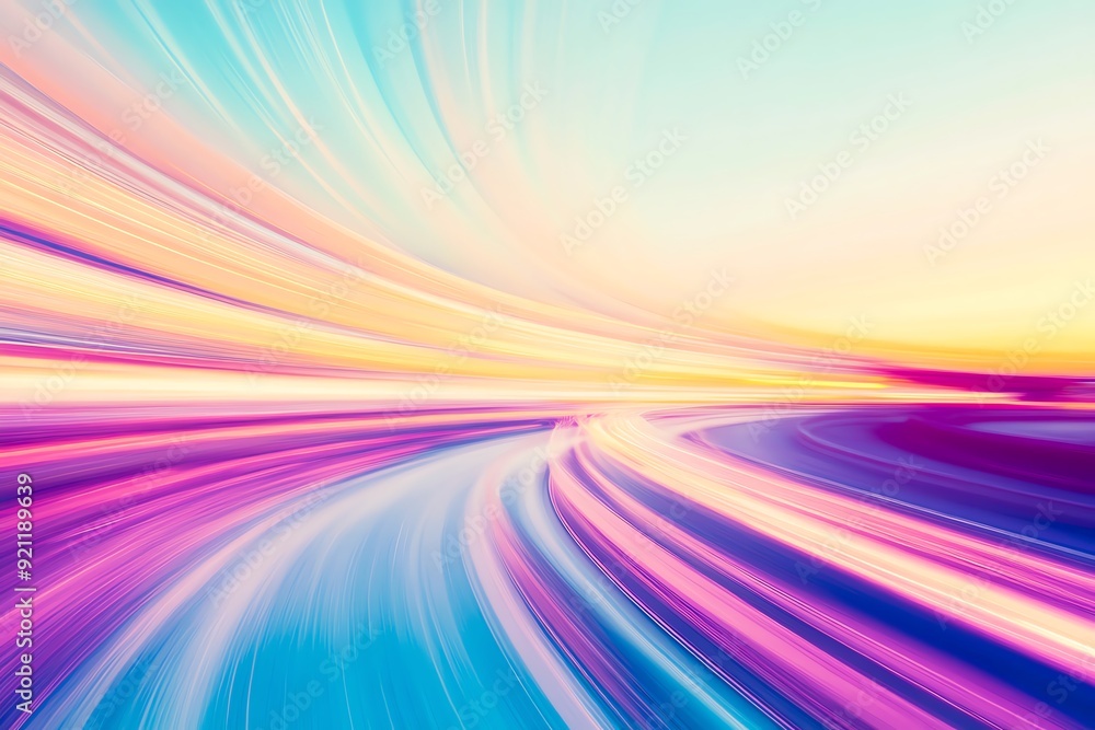 Poster a vibrant abstract image showcasing flowing colors, creating a sense of motion and tranquility in pa