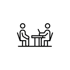 Interview icon. Simple interview icon for social media, app, and web design. Vector illustration