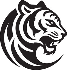 Awesome tiger head logo design vector illustration