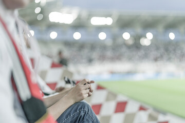 Piłka nożna, kibic na stadionie piłkarskim