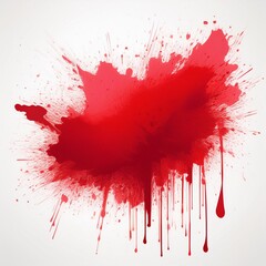 AI Red Pain Ink Splat Splash Blot White Background abstract 