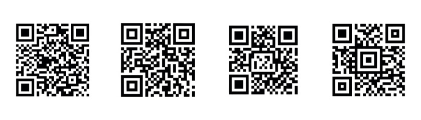Fake QR code and Barcode set vector illustration